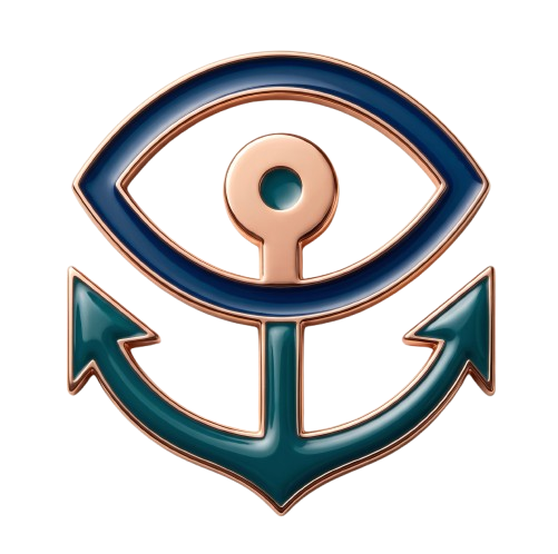 Teslian Tech eye and anchor emblem