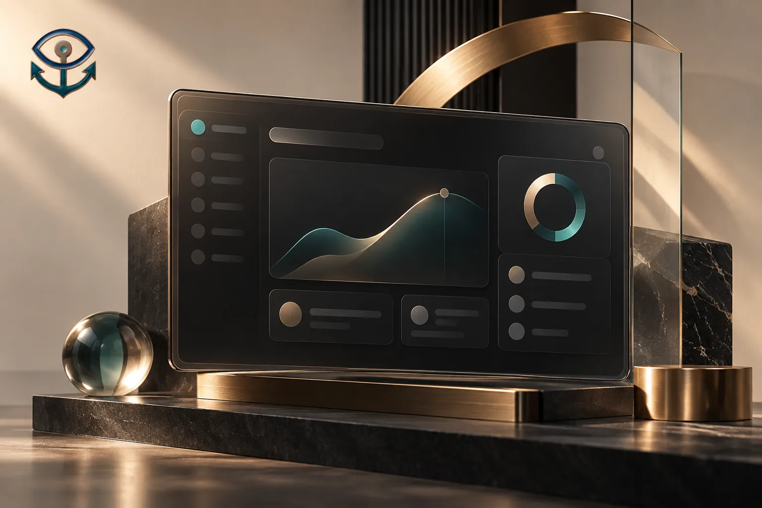 Teslian Tech design studio artwork with product sketches and a brand study